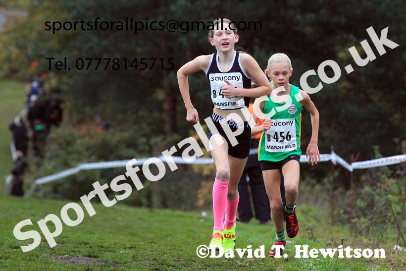 Girls Under-13s, 2022 National Cross Country Relays, Berry Hill Park, Mansfield.  Photo: David T. Hewitson/Sports for All Pics